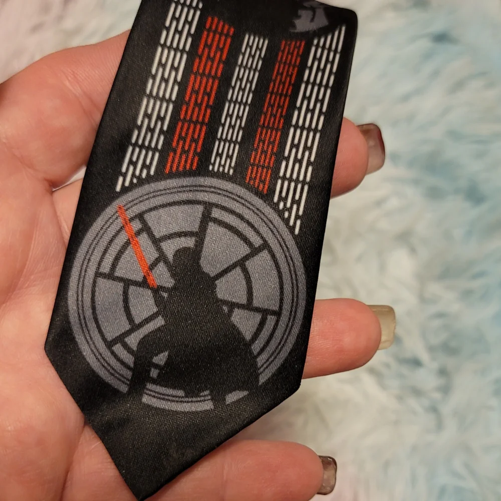 Black Star Wars Tie with Darth Vader Graphic